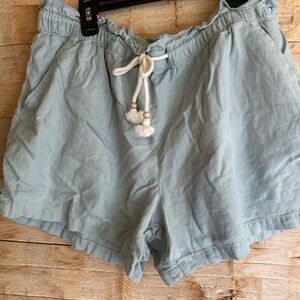 Hang Ten Women's Pale Teal High-Waist Drawstring Shorts